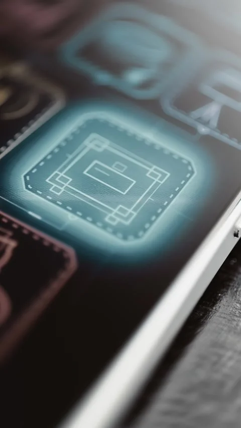 Briefcase equipment tile brightens under touch selection Stock Footage 346039397