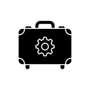 Briefcase with Gear Business Process Icon Illustrazione stock