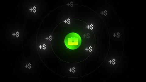 Briefcase with Glowing Dollar Signs in Dark Background - Business Growth 動画素材 329742161