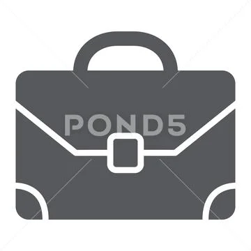 Briefcase glyph icon, baggage and bag, portfolio sign, vector graphics, a solid Stock Illustration