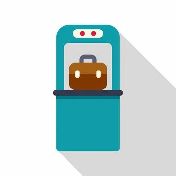 Briefcase going through airport security scanner checking luggage Stock Illustration