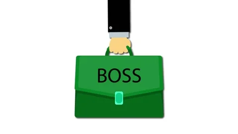 Briefcase with a hand. Animation on a white background. Stock Footage 158973988