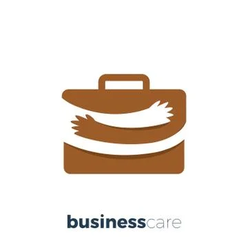Briefcase with hand embrace. Isolated Vector Illustration Stock Illustration