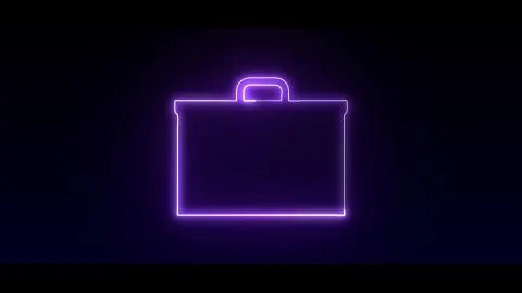 Briefcase in highlight and glow effect mp4 video Stock Illustration