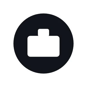 Briefcase Icon Black Circle Button Business Finance Symbol Vector Stock Illustration