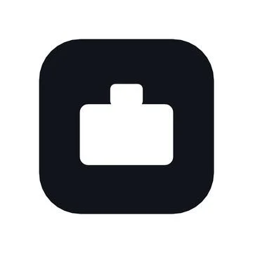 Briefcase Icon Black Rounded Square Button Business Finance Symbol Vector Stock Illustration