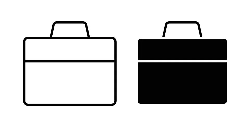 Briefcase icon black vector isolated on white Stock Illustration