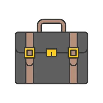 Briefcase icon, business and education concept, editable stroke outline Illustrazione stock