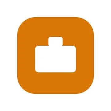 Briefcase Icon Color Rounded Square Button Business Finance Symbol Vector Stock Illustration