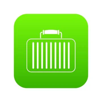 Briefcase icon digital green Illustration