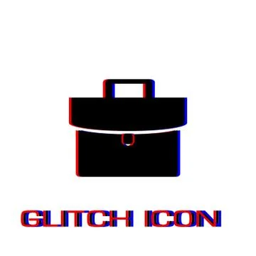 Briefcase icon flat. Stock Illustration