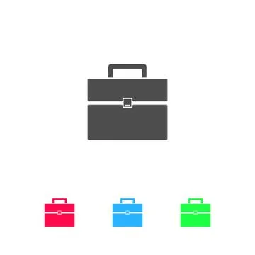 Briefcase icon flat Stock Illustration