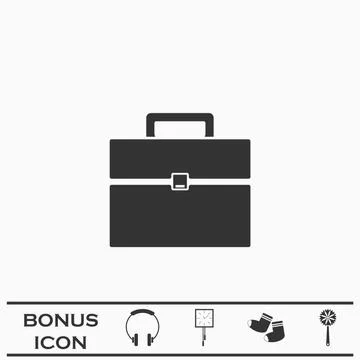 Briefcase icon flat Illustrazione stock