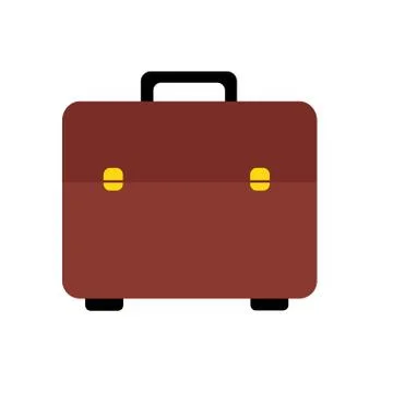Briefcase icon flat isolated on white background vector illustration Stock Illustration