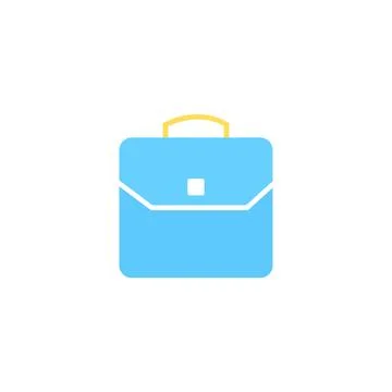 Briefcase icon in flat style with background. Stock Illustration