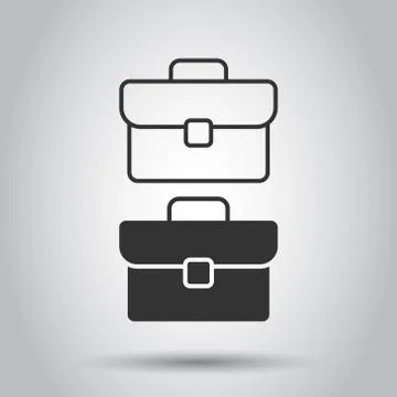 Briefcase icon in flat style. Businessman bag vector illustration on white is Stock Illustration