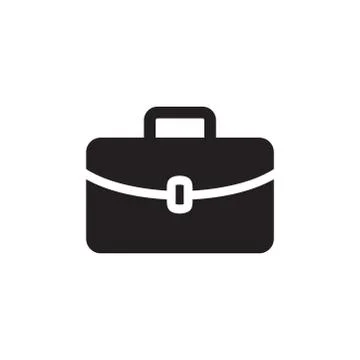 Briefcase Icon In Flat Style Vector For Apps, UI, Websites. Black Icon Vector Stock Illustration