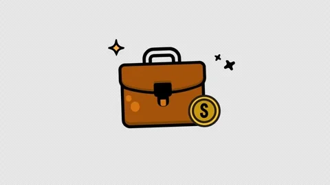 Briefcase icon Video stock 308389419