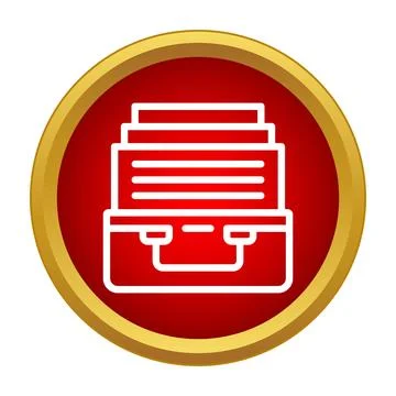 Briefcase icon holding stack of business documents Illustrazione stock