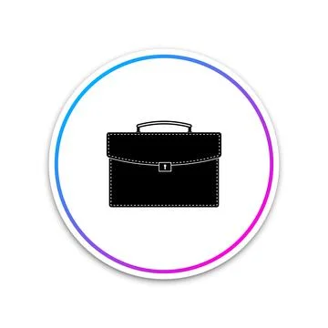 Briefcase icon isolated on white background. Business case sign. Circle white イラスト素材