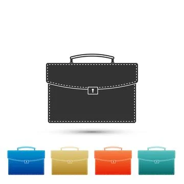 Briefcase icon isolated on white background. Business case sign. Set elements in 스톡 일러스트