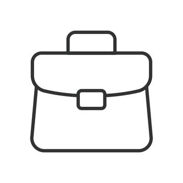 Briefcase icon in line design. briefcase, lawyer bag, portfolio, documents Stock-Illustration