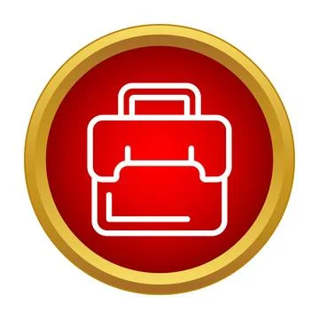 Briefcase icon in a red circle with a gold border symbolizing corporate work 스톡 일러스트