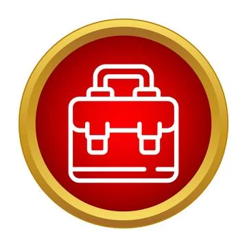 Briefcase icon representing business and professionalism in a red circle Stock Illustration