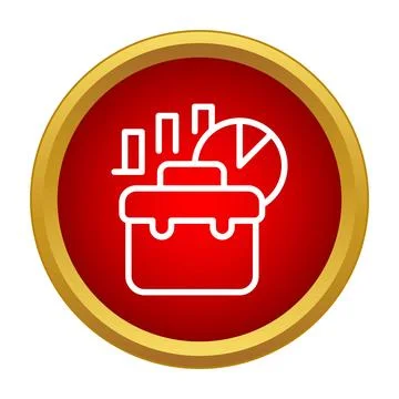 Briefcase icon representing business data analysis and reporting Stock Illustration