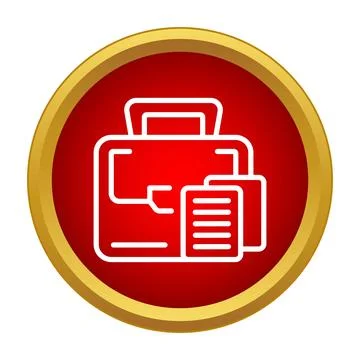 Briefcase icon representing business documents and portfolio Illustrazione stock