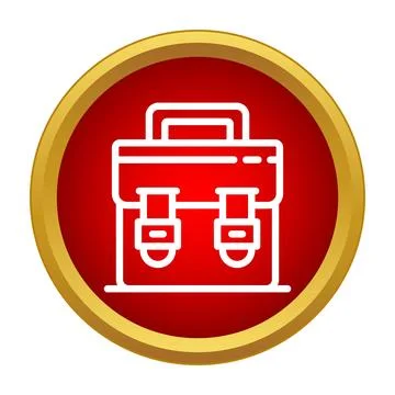 Briefcase icon representing business, school, and travel management Stock Illustration