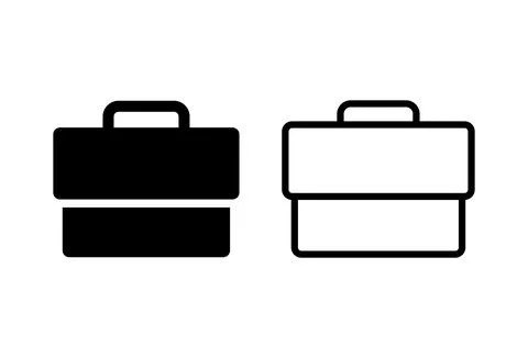 Briefcase icon set. suitcase icon. luggage symbol. Stock Illustration