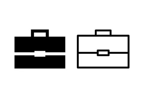 Briefcase icon set. suitcase icon. luggage symbol. Stock-Illustration
