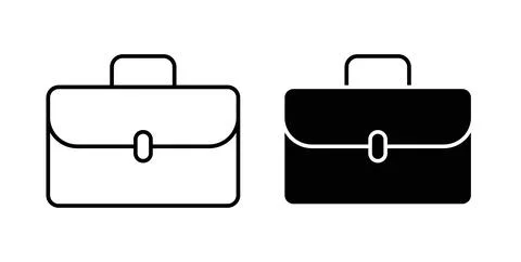 Briefcase icon. Style is flat and line symbol Illustration
