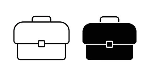 Briefcase icon symbol. Vector illustration pack in black color. Stock Illustration
