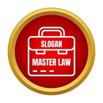 Briefcase icon symbolizing master law education, study, and legal concepts Stock Illustration
