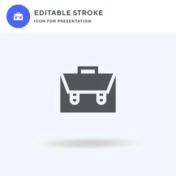 Briefcase icon vector, filled flat sign, solid pictogram isolated on white, l Stock Illustration