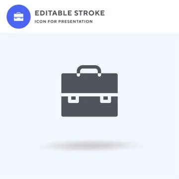 Briefcase icon vector, filled flat sign, solid pictogram isolated on white, l イラスト素材