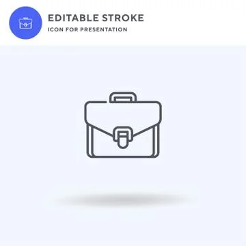 Briefcase icon vector, filled flat sign, solid pictogram isolated on white, l Stock Illustration