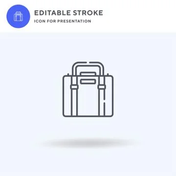 Briefcase icon vector, filled flat sign, solid pictogram isolated on white, l Illustrazione stock