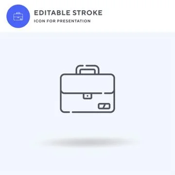 Briefcase icon vector, filled flat sign, solid pictogram isolated on white, l Illustrazione stock