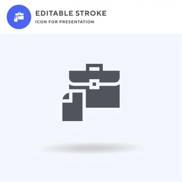 Briefcase icon vector, filled flat sign, solid pictogram isolated on white, logo 스톡 일러스트