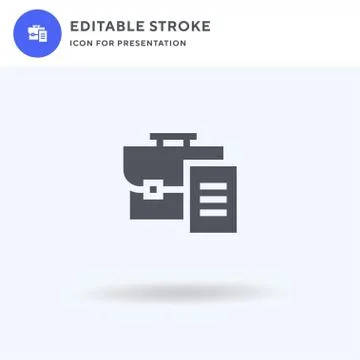 Briefcase icon vector, filled flat sign, solid pictogram isolated on white, logo Illustrazione stock