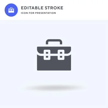 Briefcase icon vector, filled flat sign, solid pictogram isolated on white, logo Stock Illustration