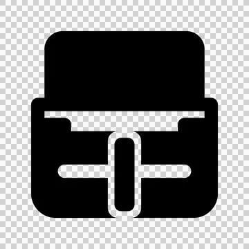 Briefcase Icon Vector. Flat black symbol on white background. イラスト素材