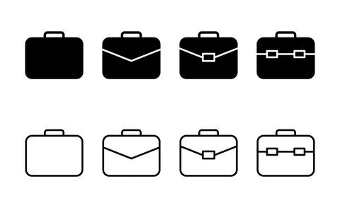 Briefcase icon vector. suitcase sign and symbol. luggage symbol. Stock Illustration