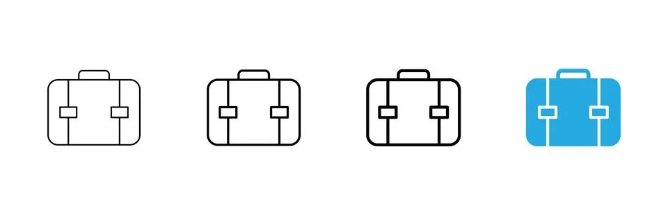 Briefcase icon vector. suitcase sign and symbol. luggage symbol. Stock Illustration