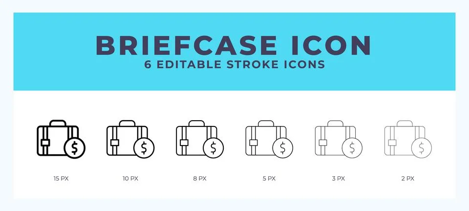 Briefcase icon vector for web. And mobile app. Editable stroke outline icon. Illustrazione stock
