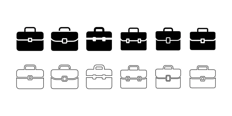 Briefcase Icons Set Stock Illustration