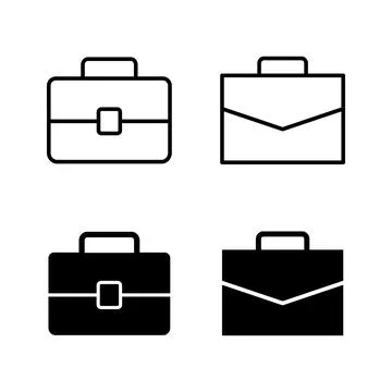 Briefcase icons vector. suitcase sign and symbol. luggage symbol. Stock Illustration